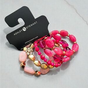 Ashley Stewart Vibrant Pink and Gold Bracelet Collection